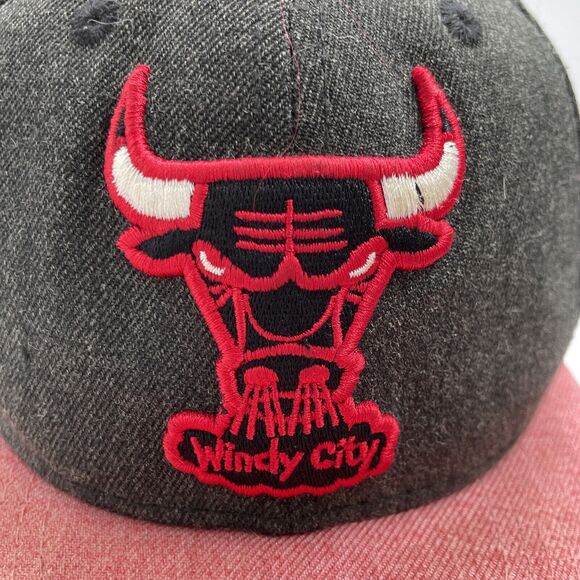 Chicago Bulls Hat Cap Adult Snapback Gray Red Basketball Hardwood Classic Men - Picture 2 of 14